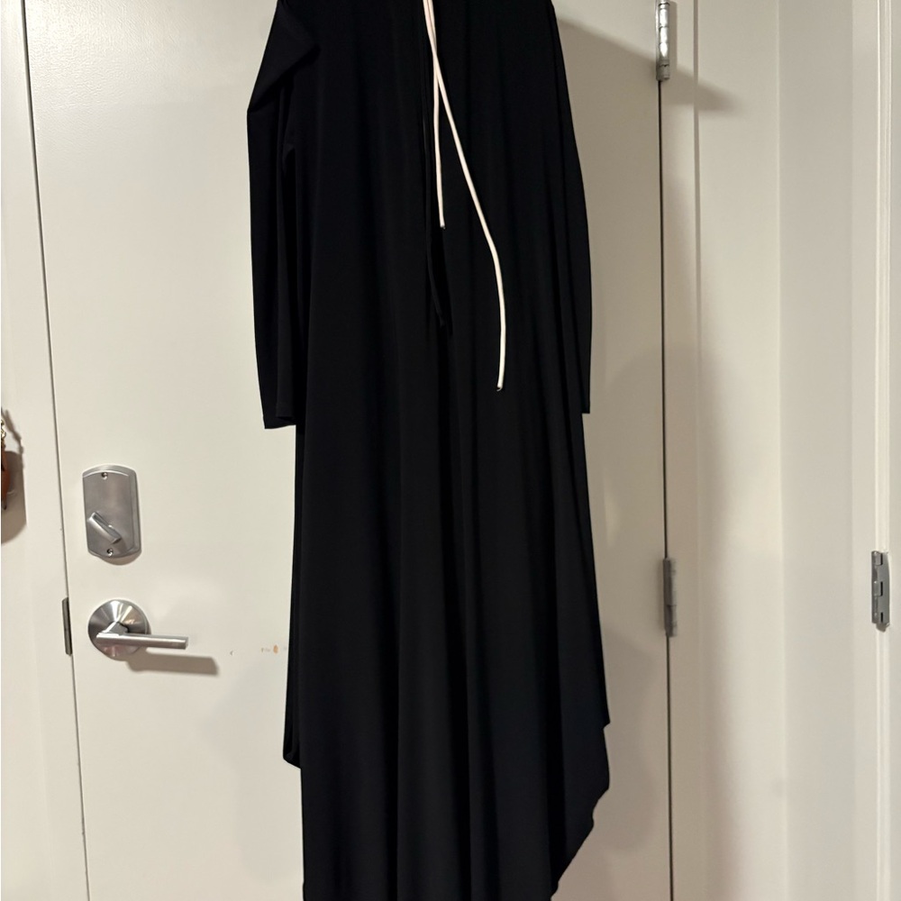 Black Long Sleeve Maxi romper with Drawstring